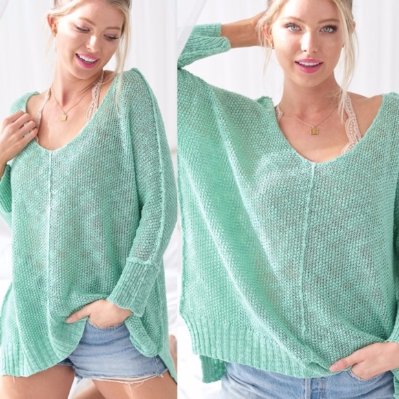 PAULA Light Knit Sweater - MINT - Picture 2 of 5